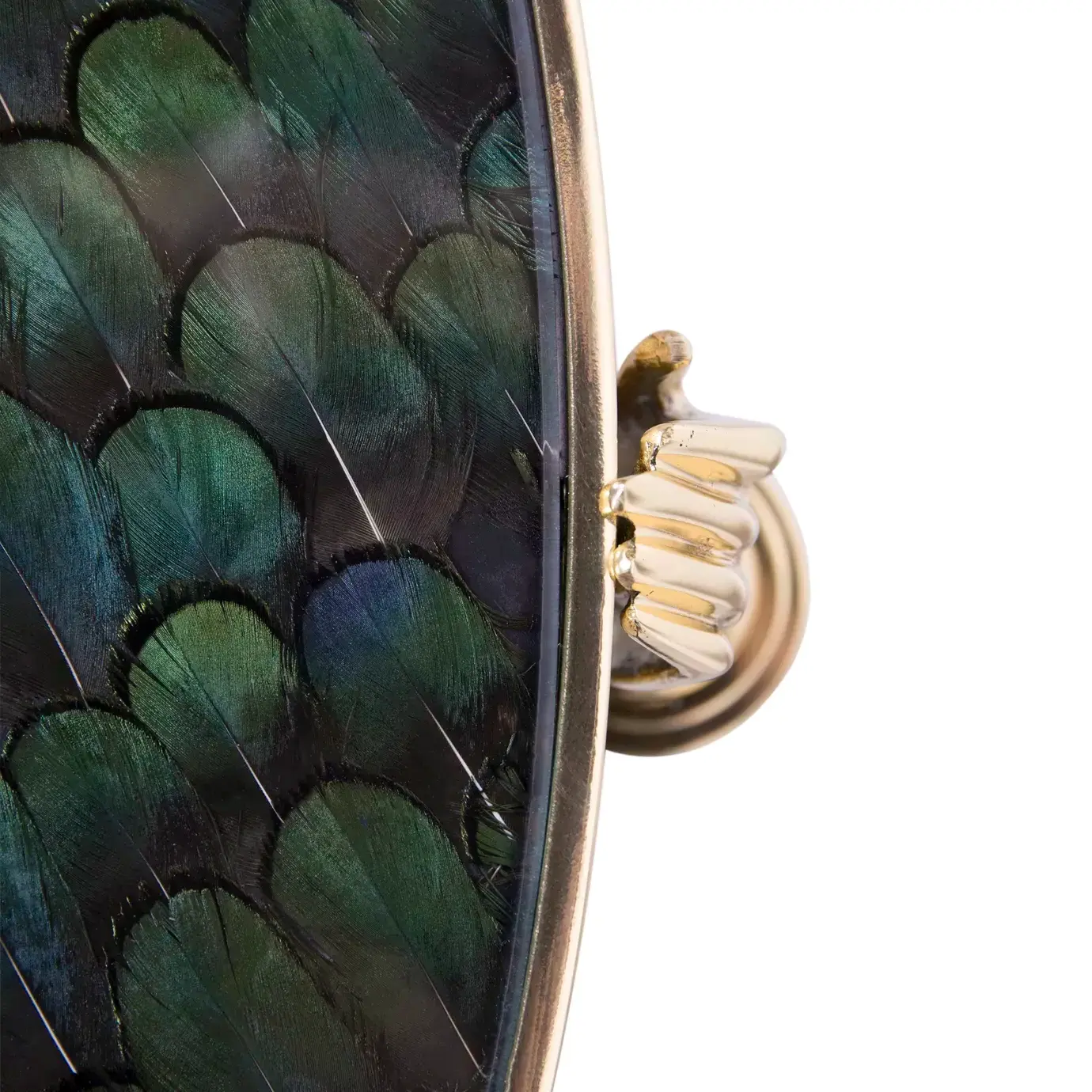 Приставной стол с отделкой из перьев павлина Gisette