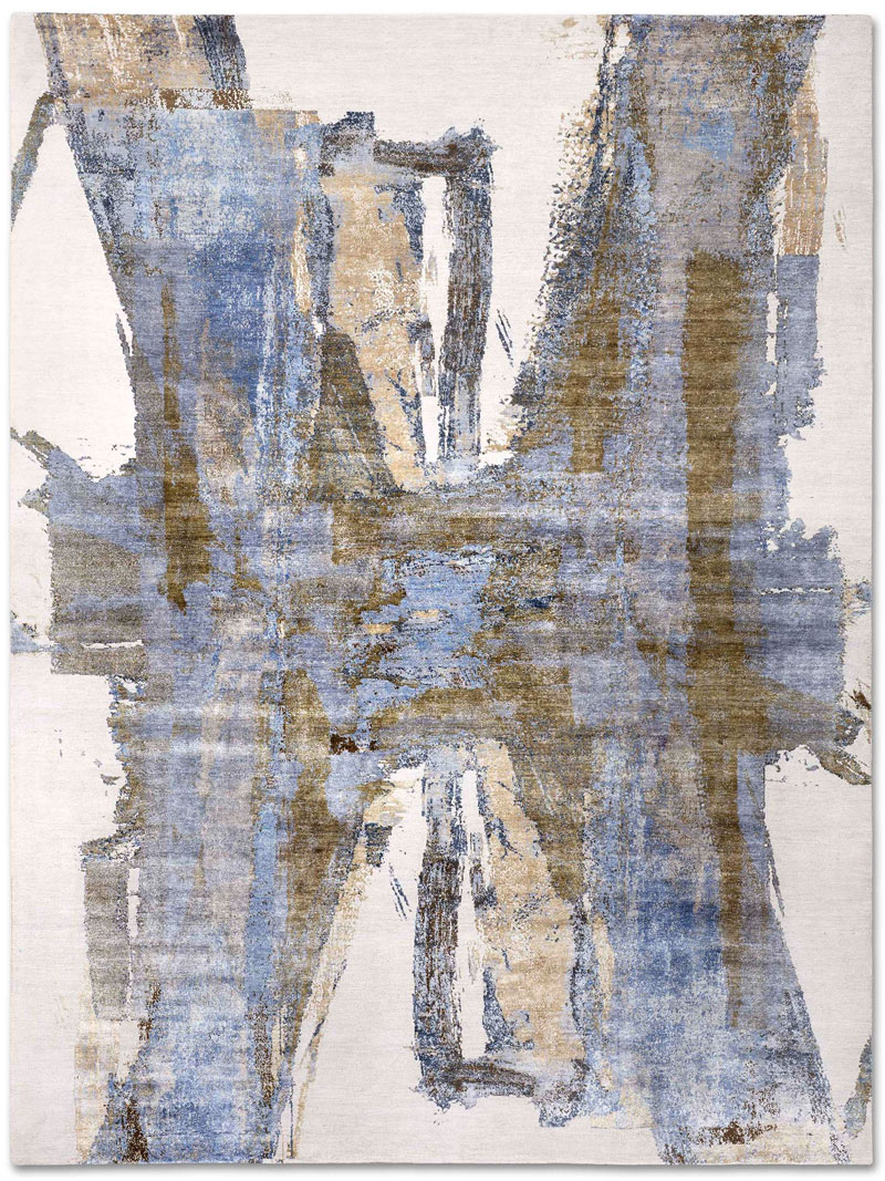 Ковер серо-ржавого цвета ручной работы