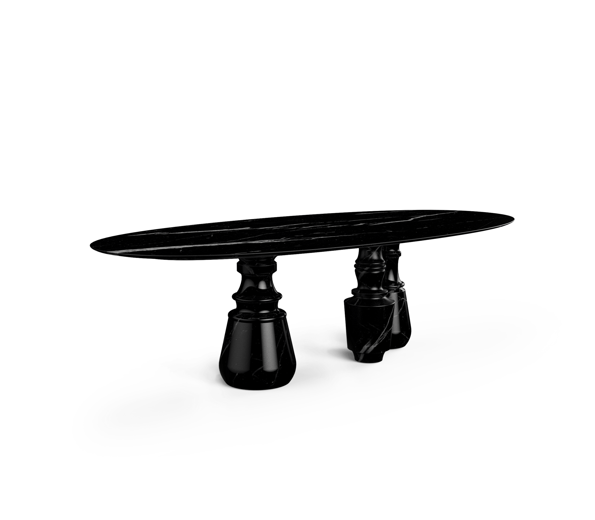 Овальный обеденный стол Obsidian Oval XL Nero Marquina