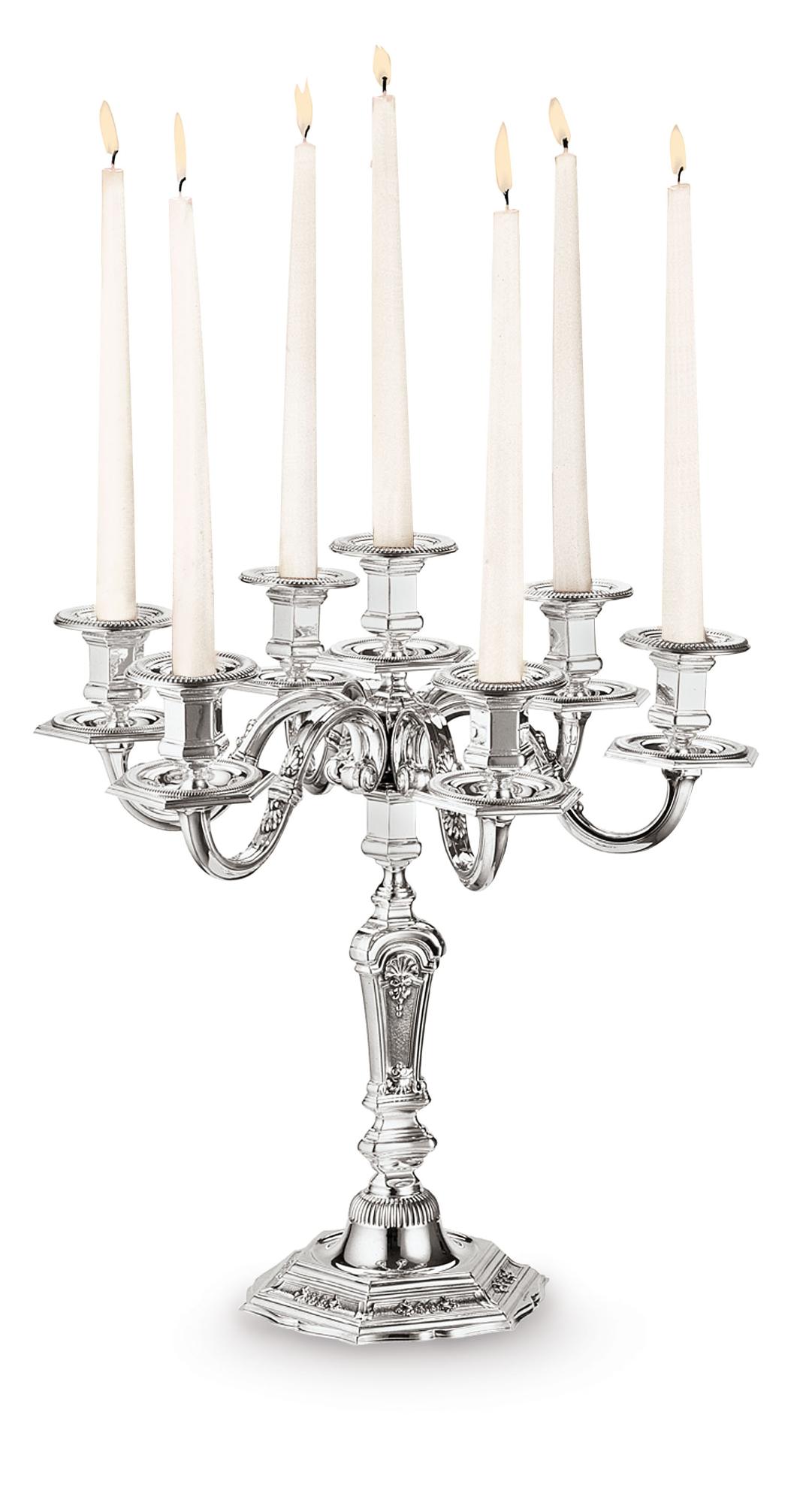 Күміспен қапталған канделябр Royal Silver | Конфигурация: 7-Lights