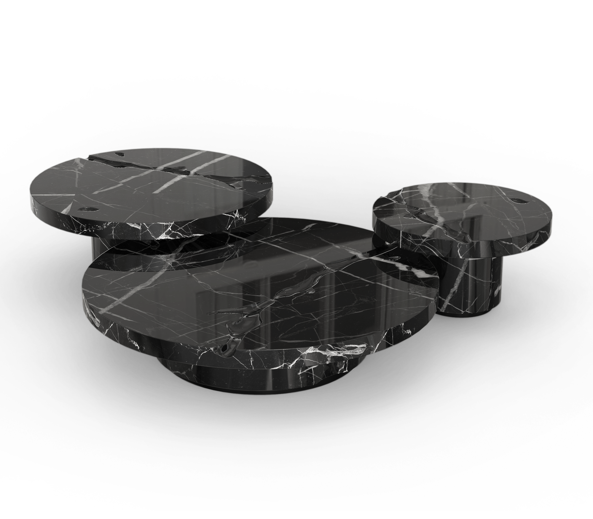 Центральный стол Dominion Nero Marquina, комплект из 3 предметов