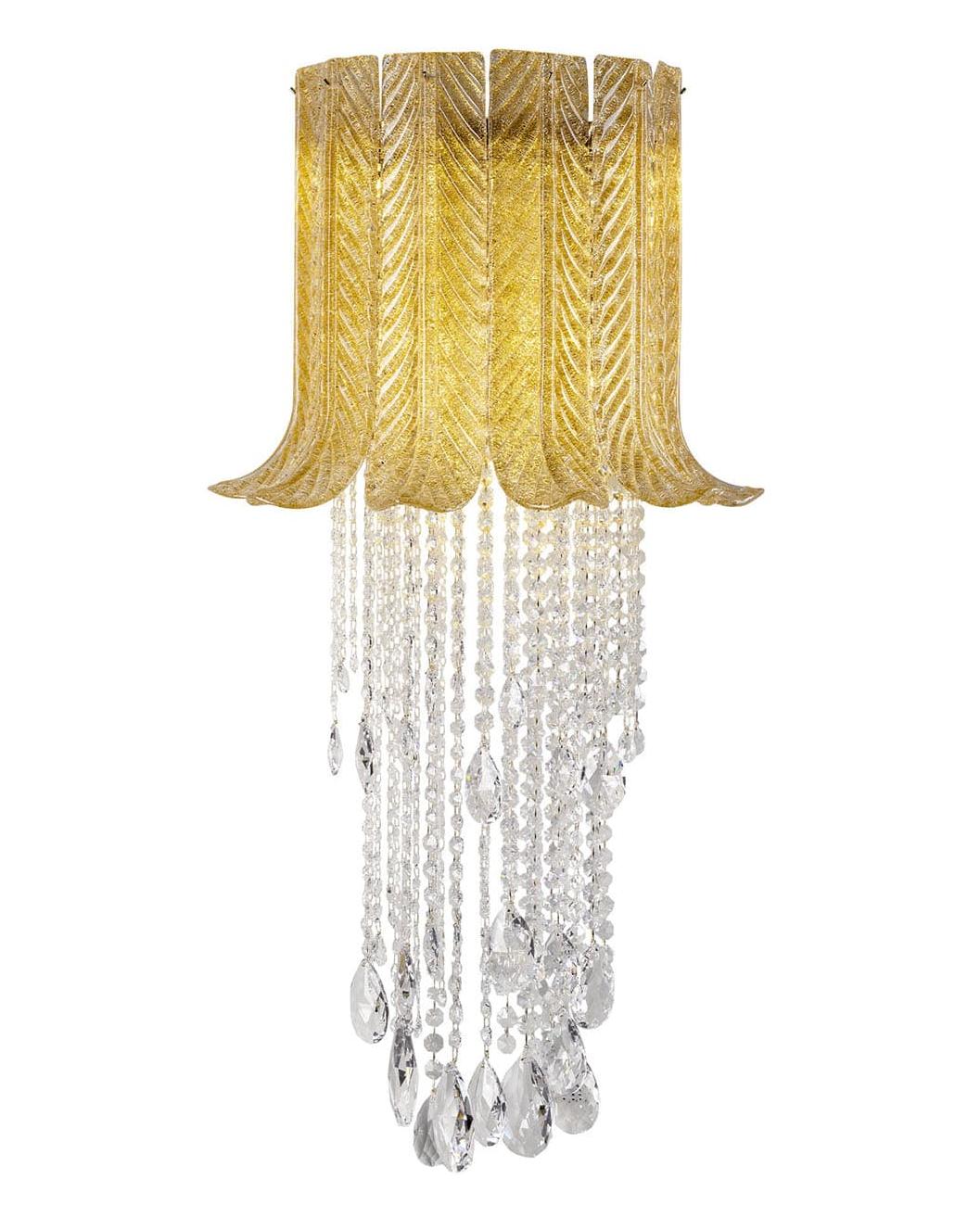 Murano алтын декорлы жапырақты бра