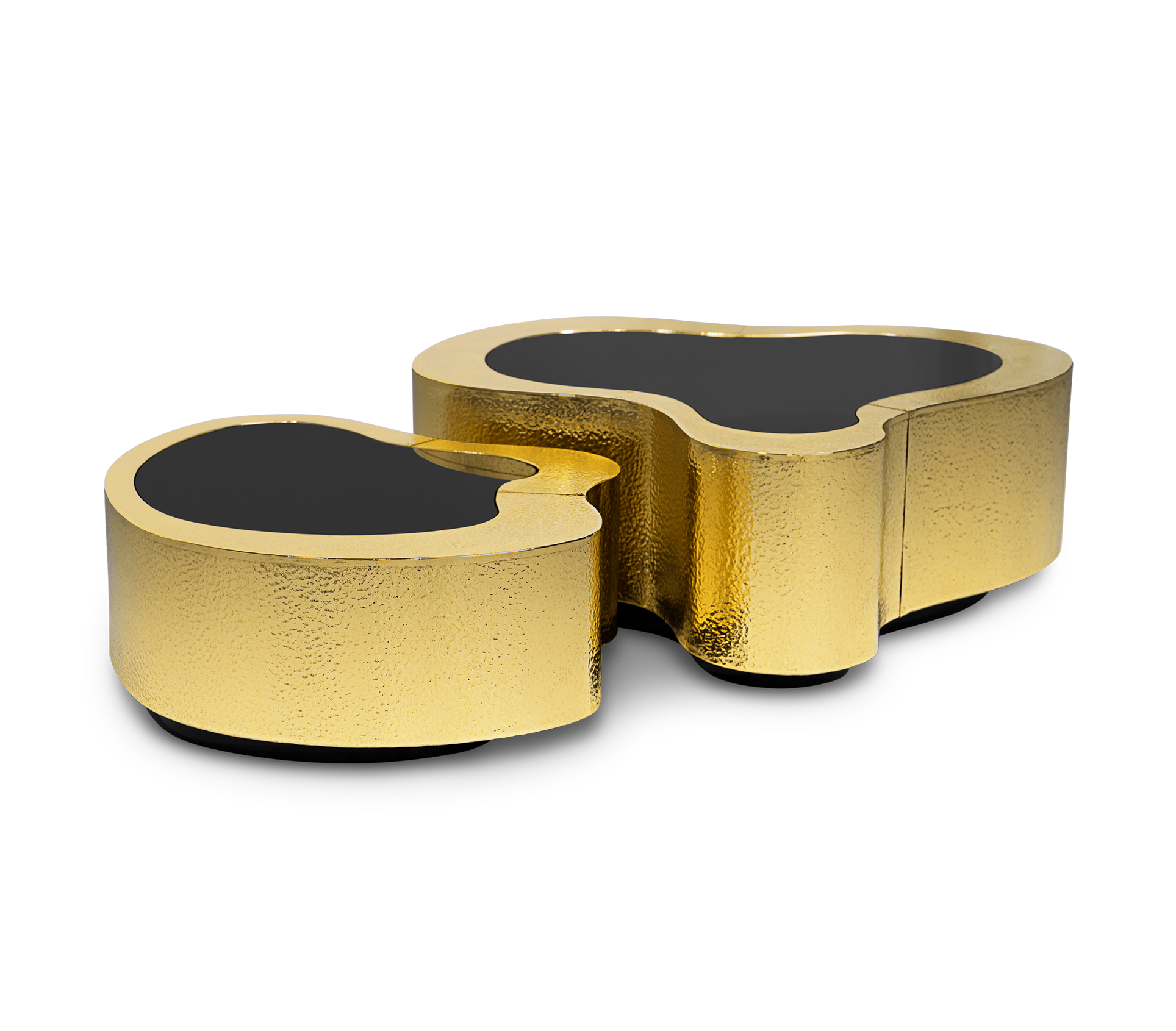 Набор журнальных столов Crest Hammered Brass | Конфигурация: Big