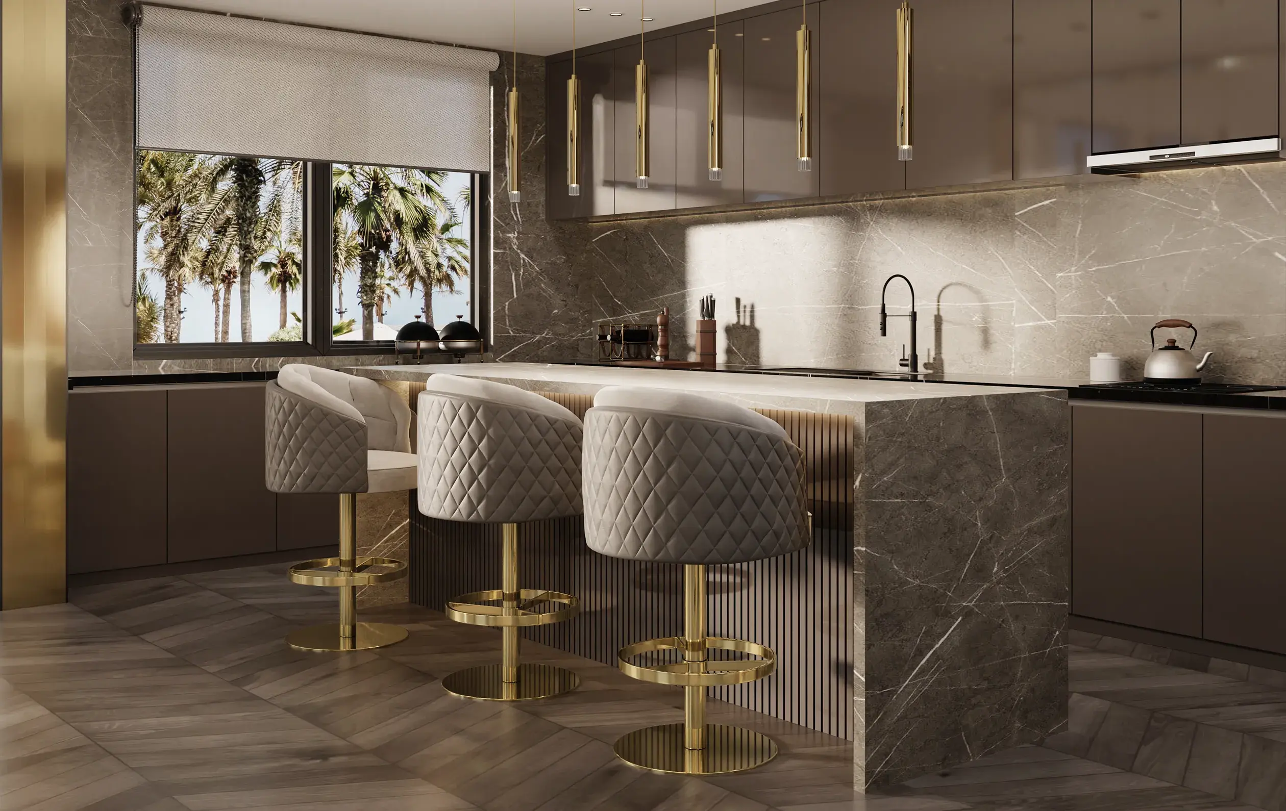 Поворотный барный стул Luxe - 1