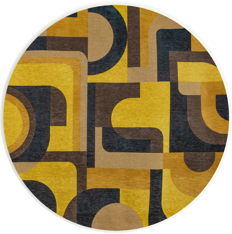 Дөңгелек кілем Yellow Meyer 9210 | Өлшемі: Ø 140 см