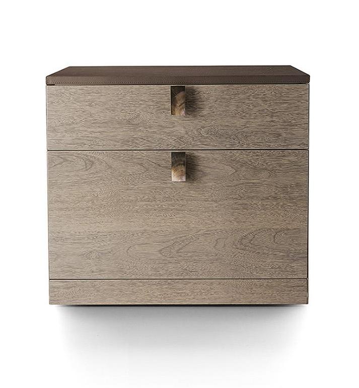 Маленькая тумба офисная с кожаной столешницей Leather Compact