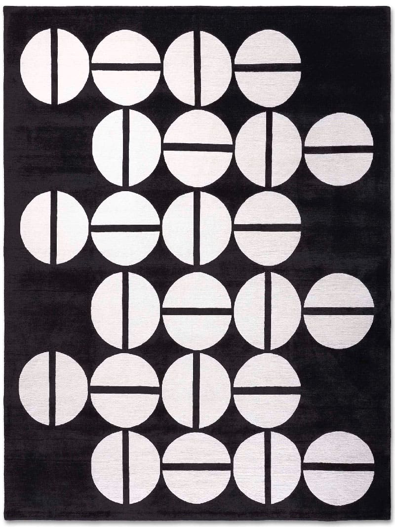Ковер чёрно-белый ручной работы