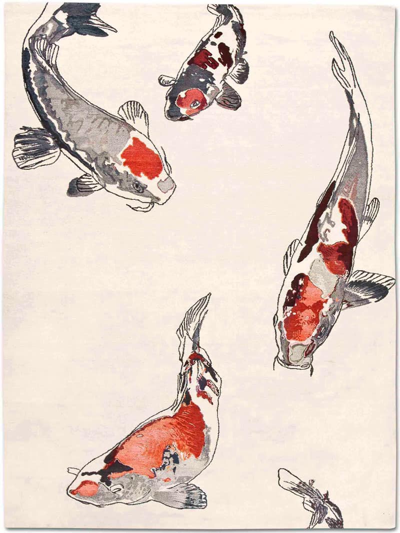 Сәнді түпнұсқа дизайндағы кілем ақ фонда Fish