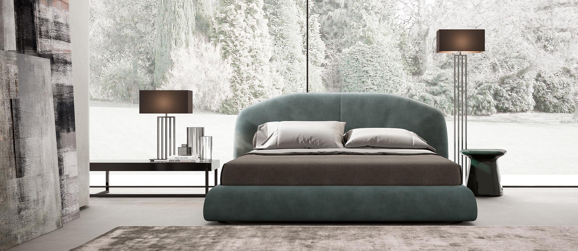 Кровать с потайными ножками и изголовьем Conceal