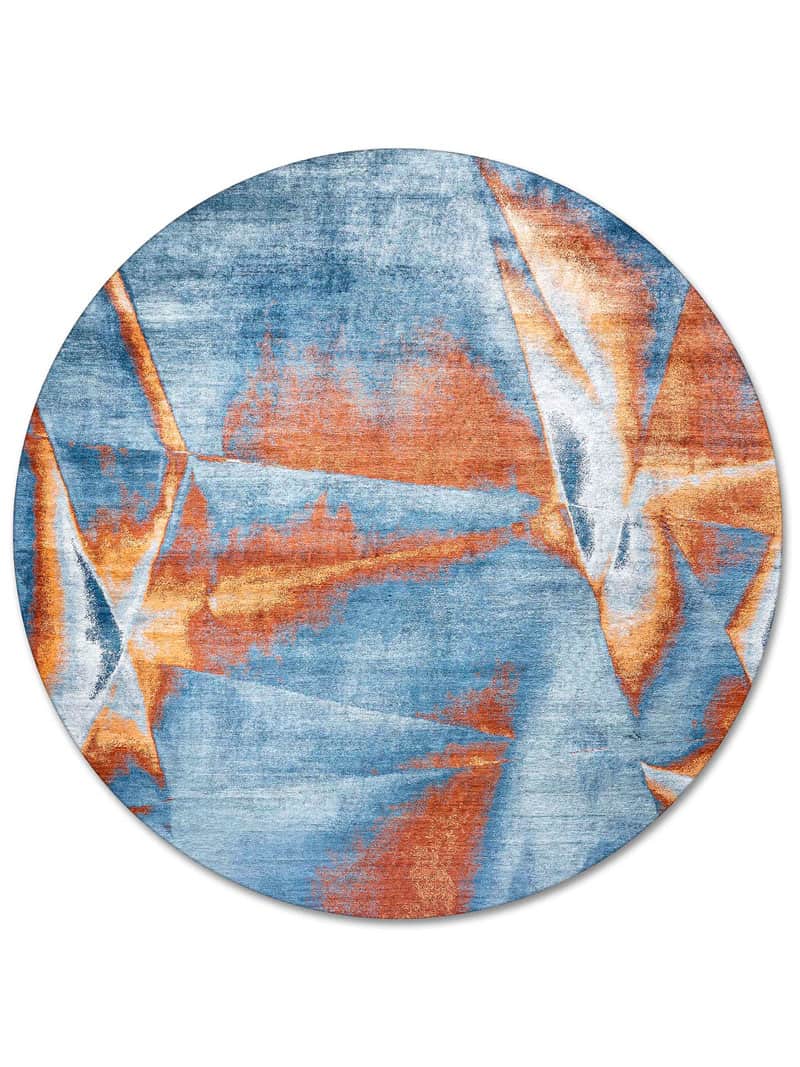 Круглый ковер бирюзового цвета