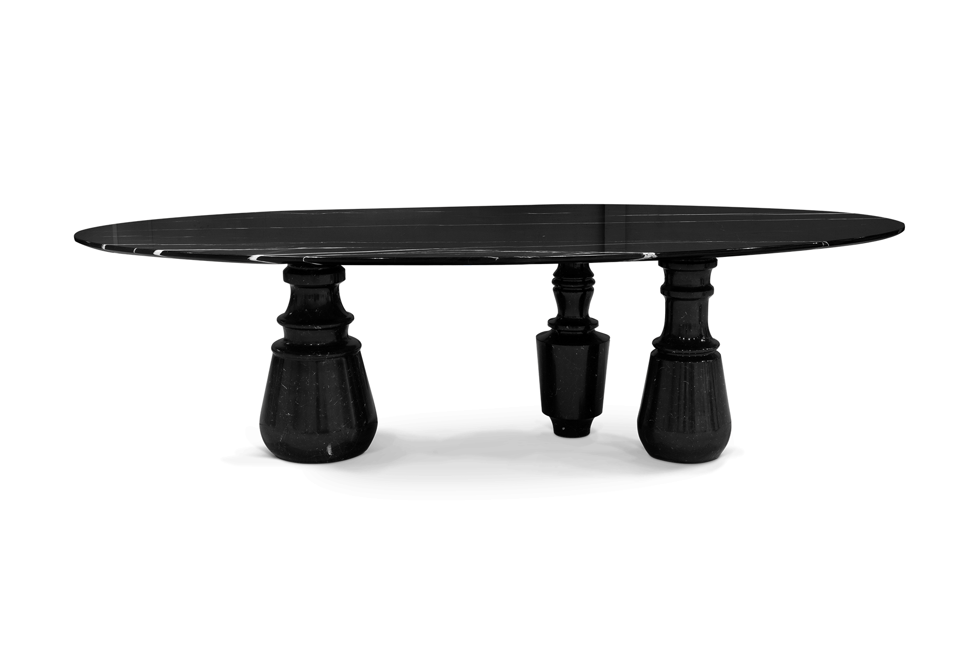 Овальный обеденный стол Obsidian Oval XL Nero Marquina
