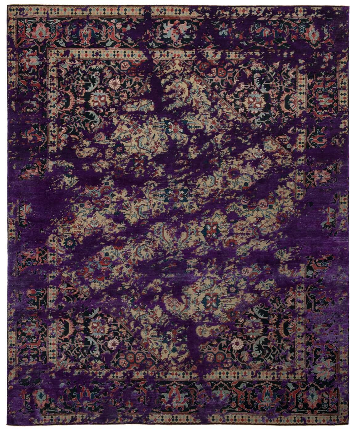 Шелковый ковер Serapi Queensbury Double Sky Yellow Purple