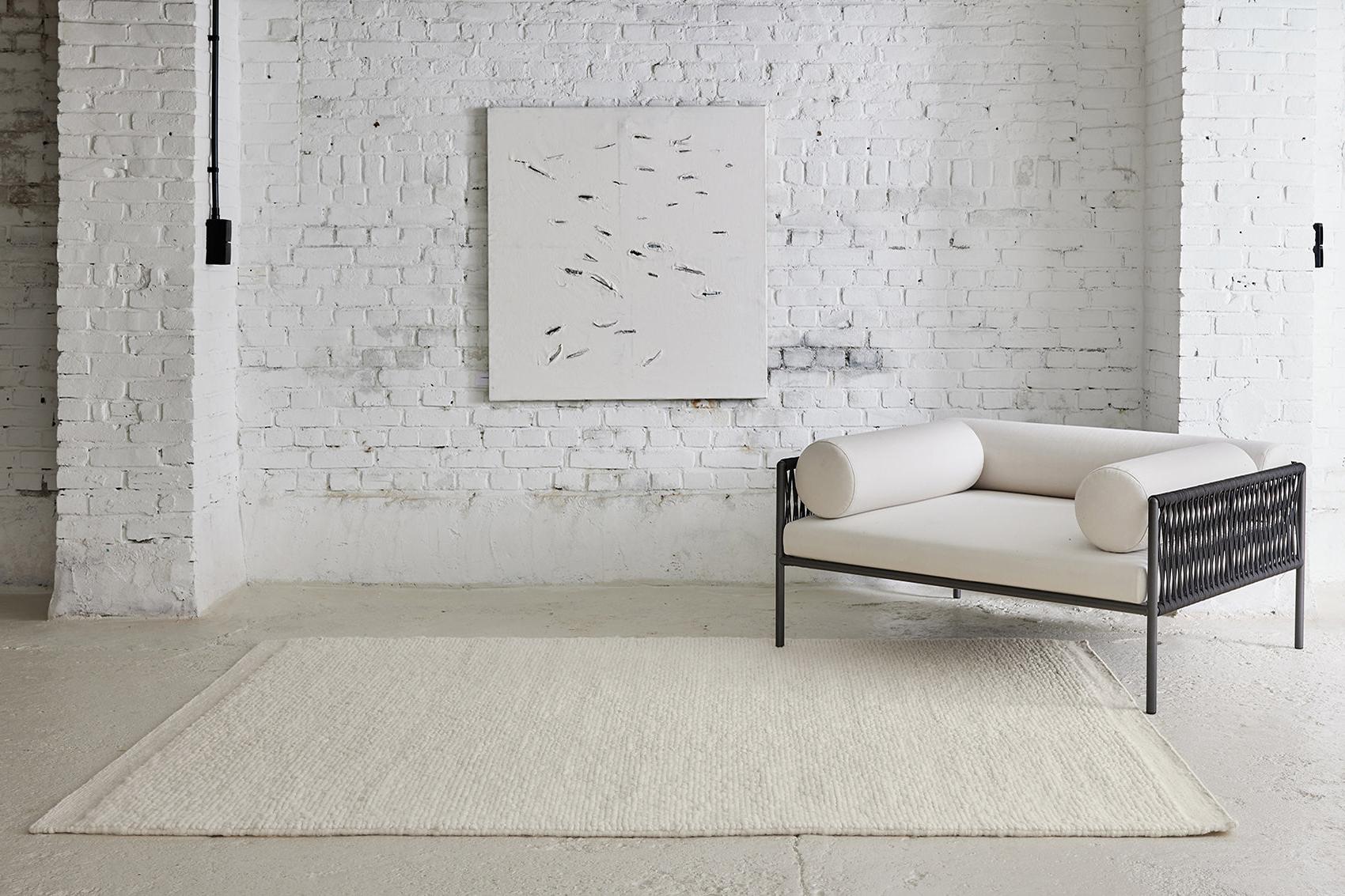Ақ түсті Cocoon 1 кілемі | Өлшемі: 250 x 350 см