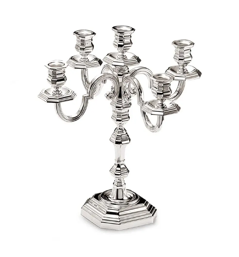 Канделябр восьмигранный на 5 рожков Silver-Plated Candelabrum