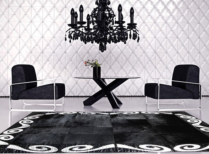 Ковер из коровьей шкуры Black & Silver | Размер: 250 x 360 см