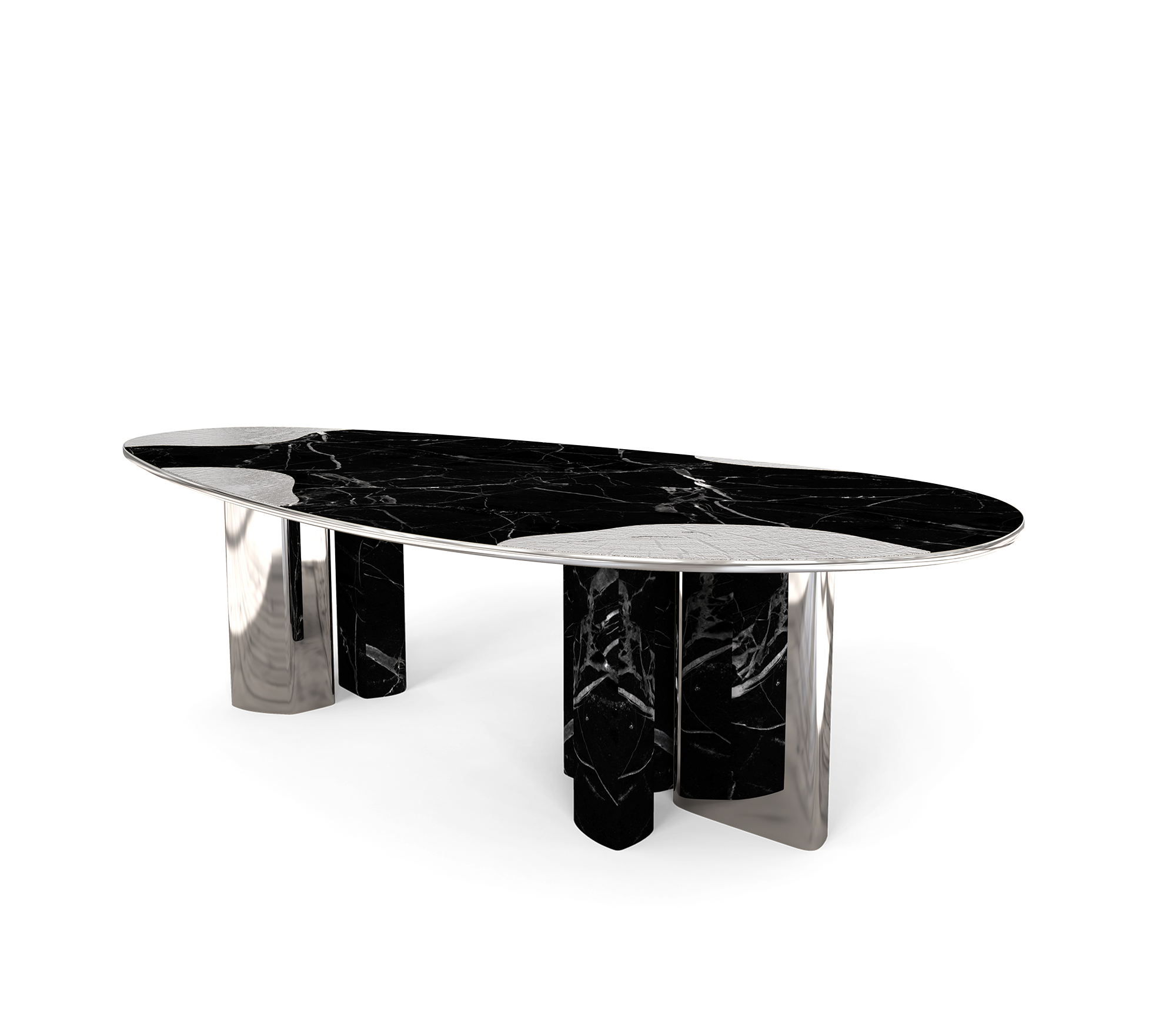 Ас үстелі Athena Nero Marble & Silver