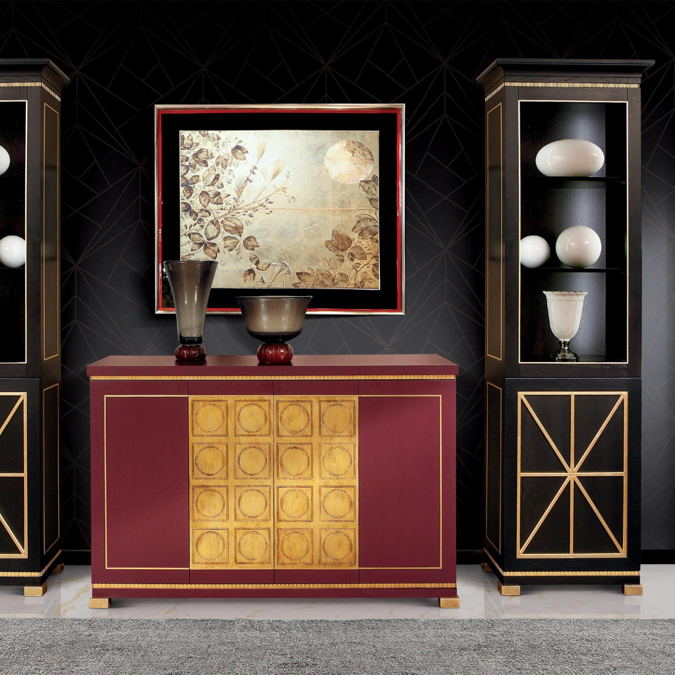 Gold Leaf лакталған панельді буфет