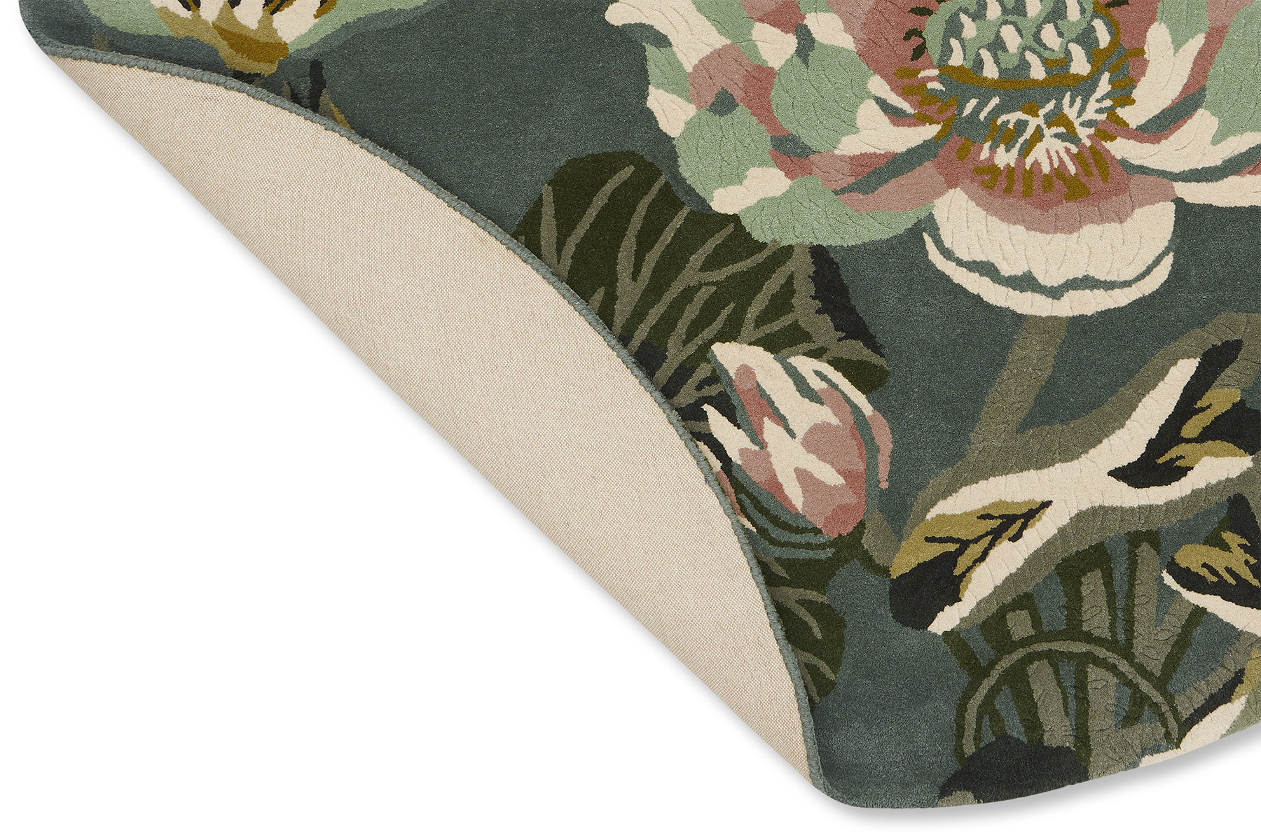 Домалақ кілем Waterlily Midnight Pond 38608 | Өлшемі: Ø 150 см