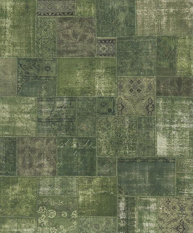 Ковер в стиле пэчворк цвета Green | Размер: 275 x 365 см