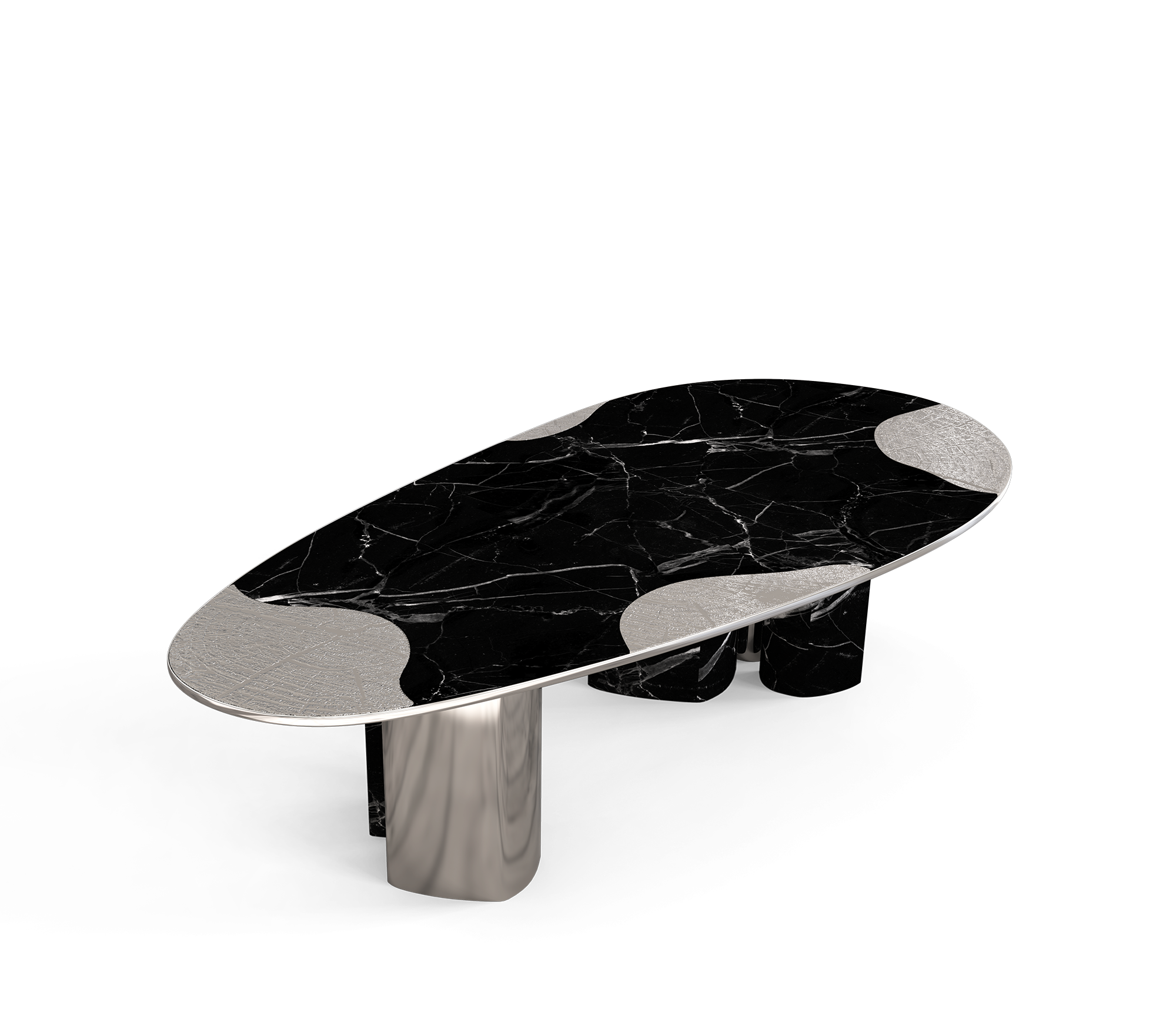 Ас үстелі Athena Nero Marble & Silver