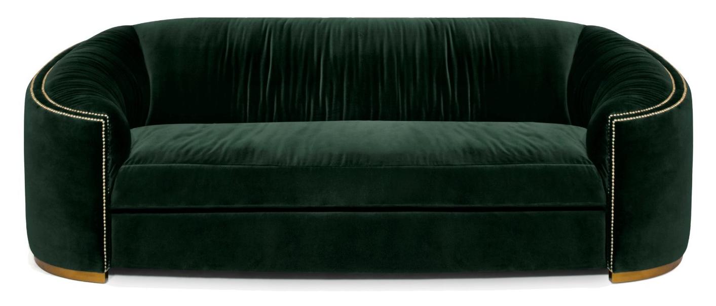 Қисық қою жасыл диван Premium Comfort