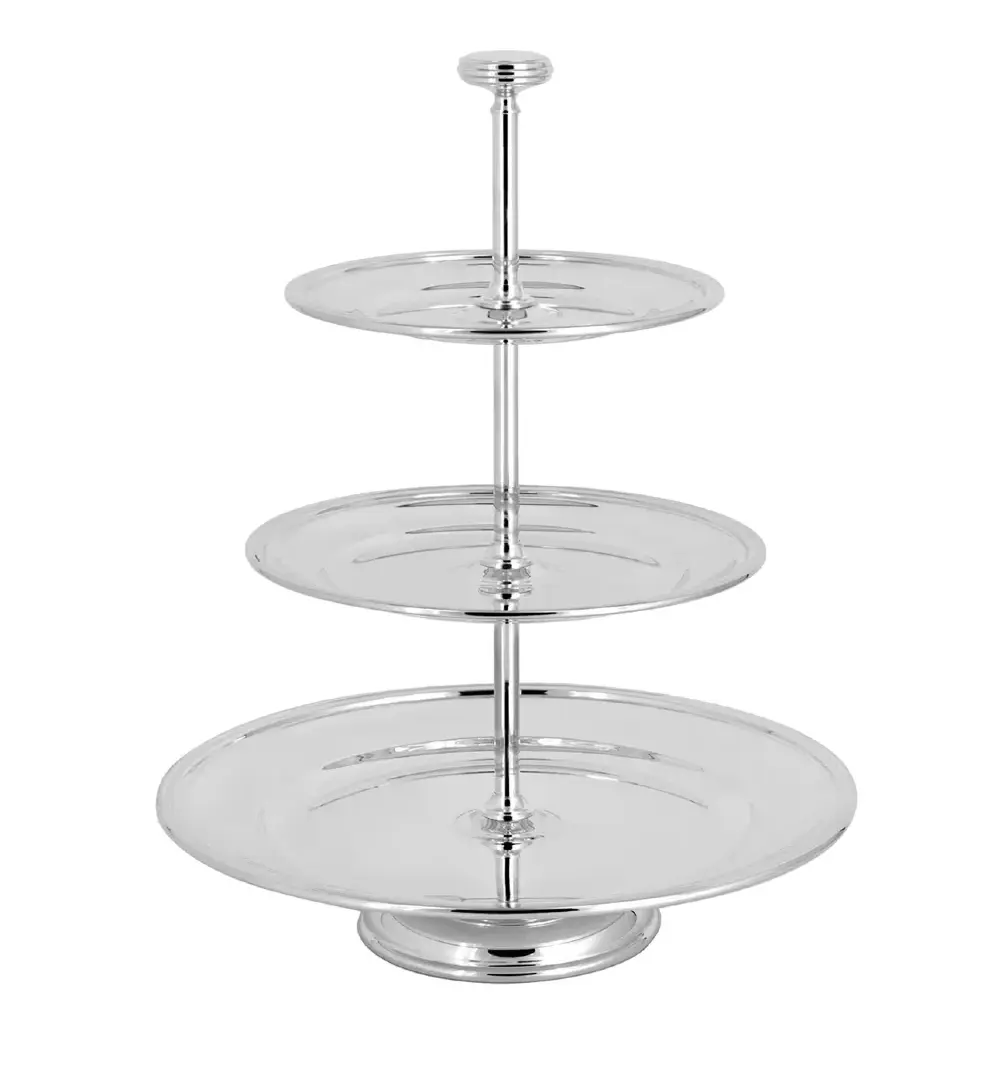3 қабатты торт тұғыры Silver-Plated Cake Stand