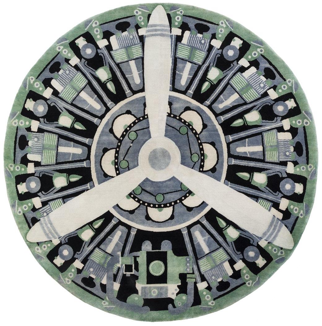 Круглый ковер ручной работы Rotor