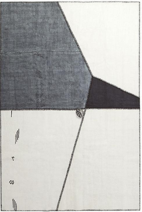 Ковер из конопли в стиле пэчворк White For Three