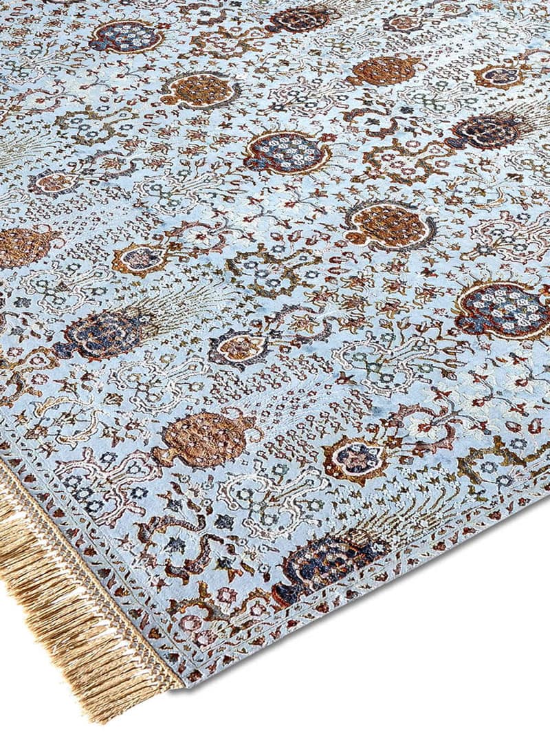 Роскошный ковер ручной работы Isfahan светло-голубого цвета | Размер: 170 x 240 см