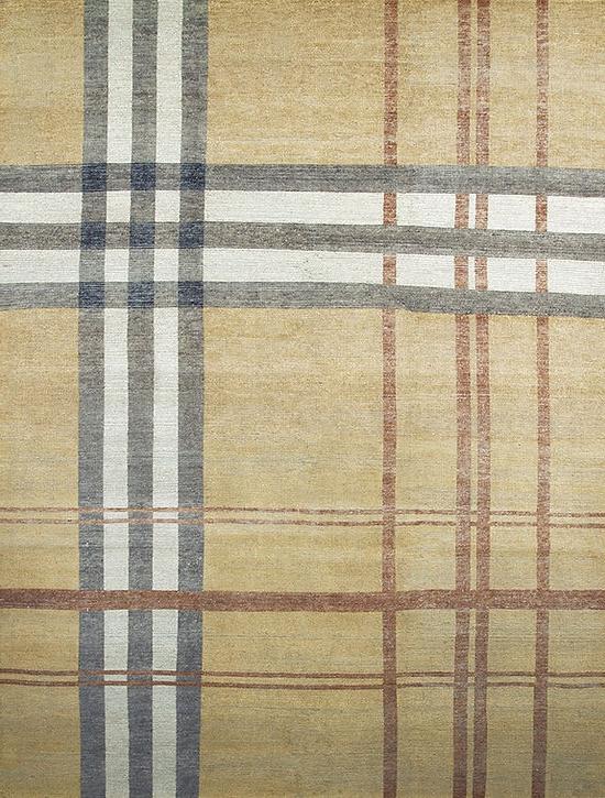 Желтый клетчатый турецкий ковер