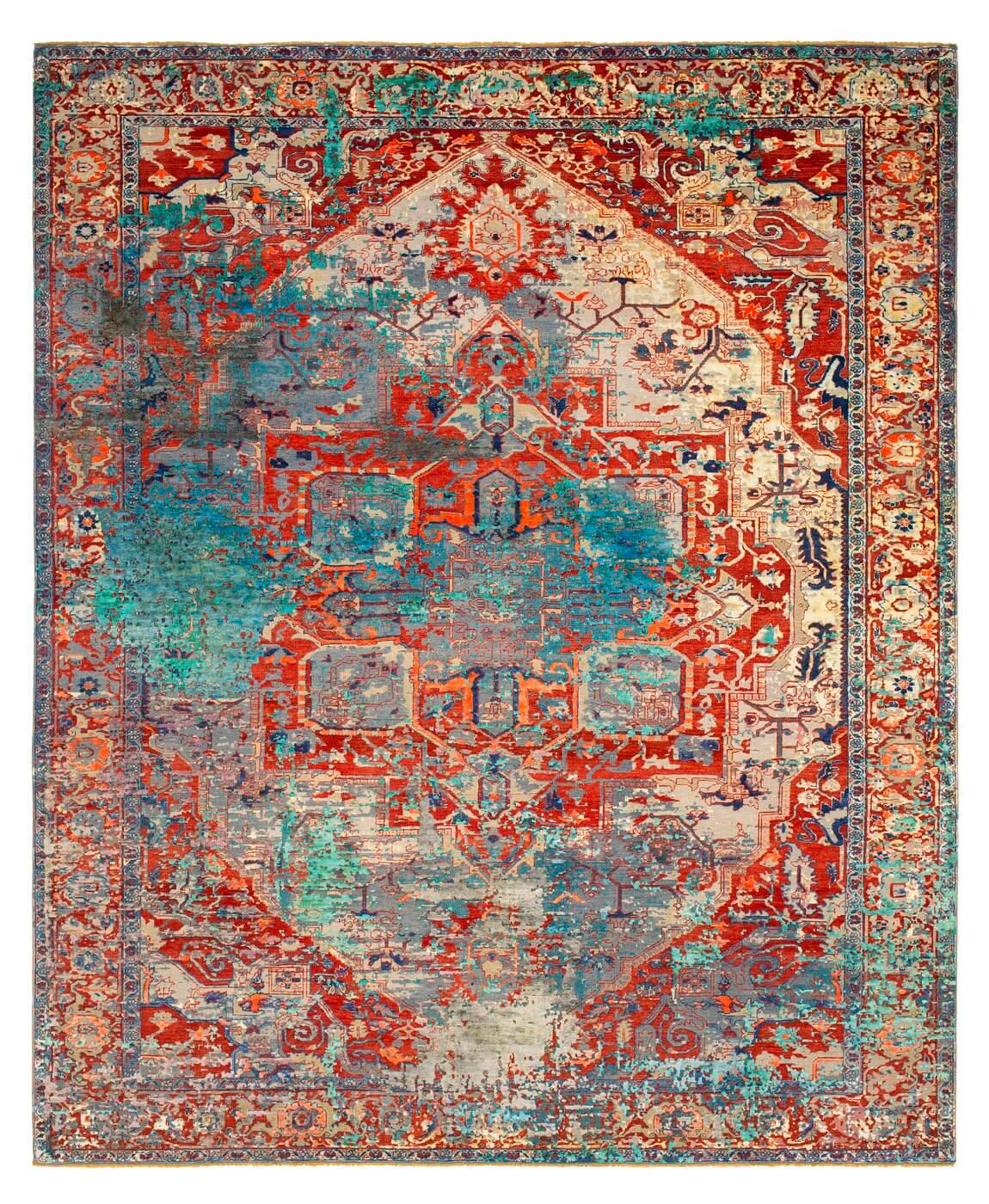 Жібек кілем Serapi Westminster Artwork 22 Red Blue | Өлшемі: 200 x 300 см