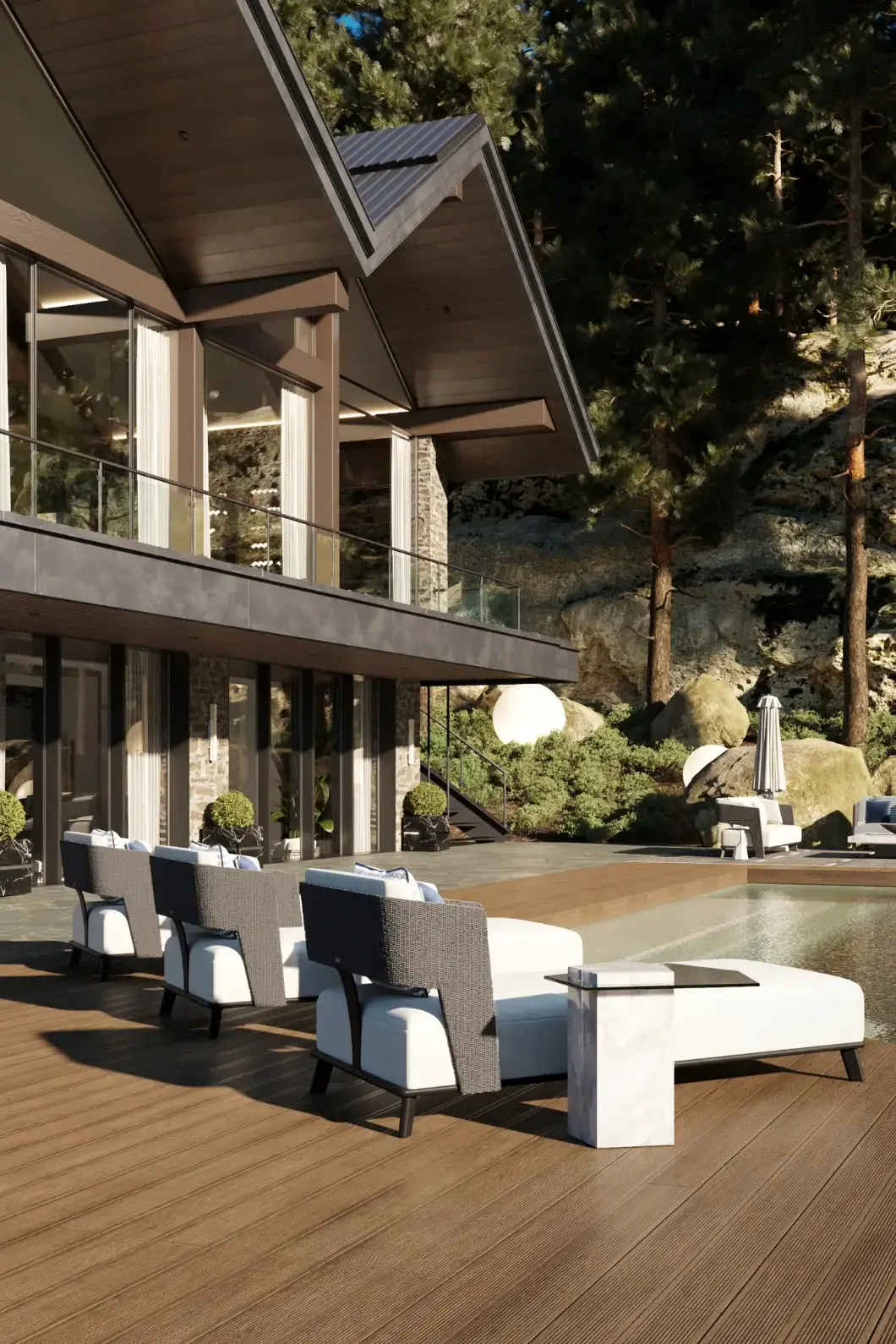 Шезлонг Crown серый