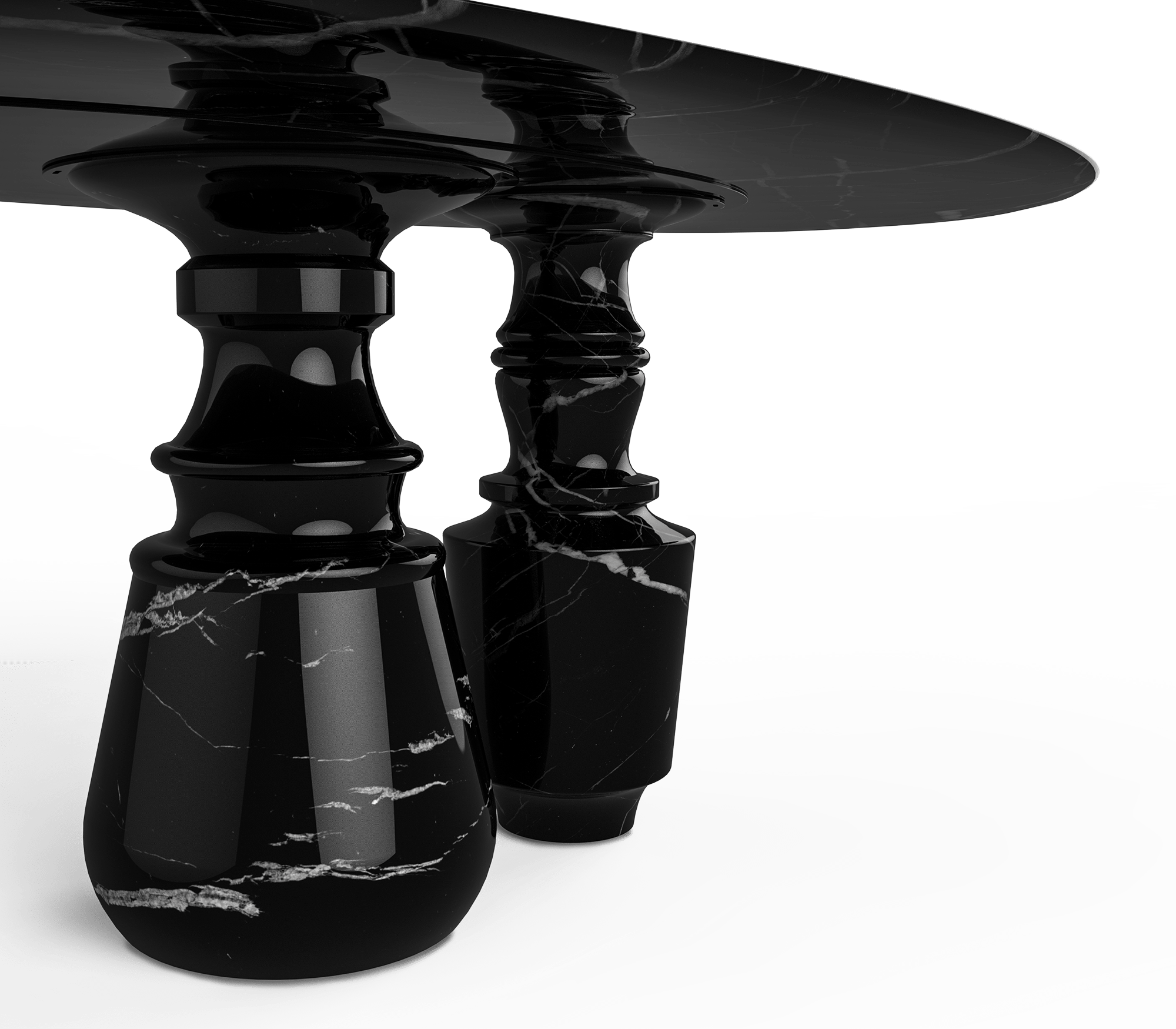 Овальный обеденный стол Obsidian Nero Marquina