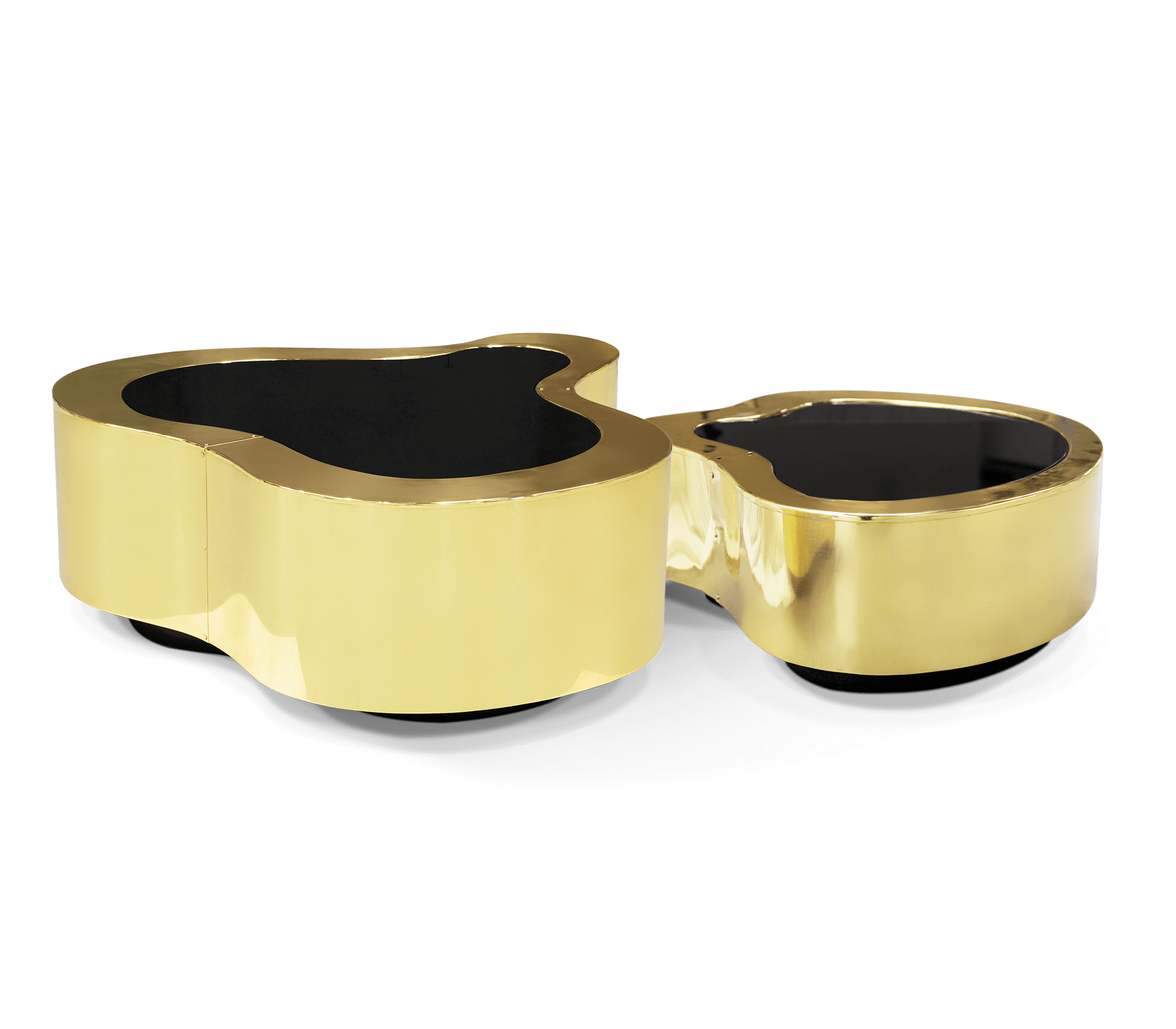 Набор журнальных столов Crest Polished Brass | Конфигурация: Big