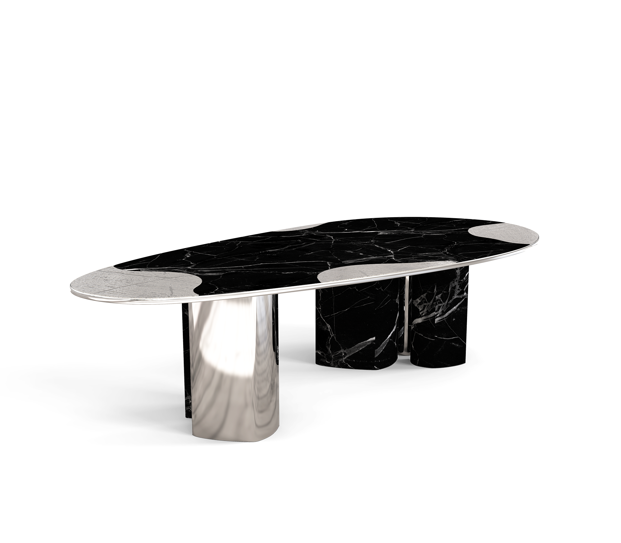 Ас үстелі Athena Nero Marble & Silver