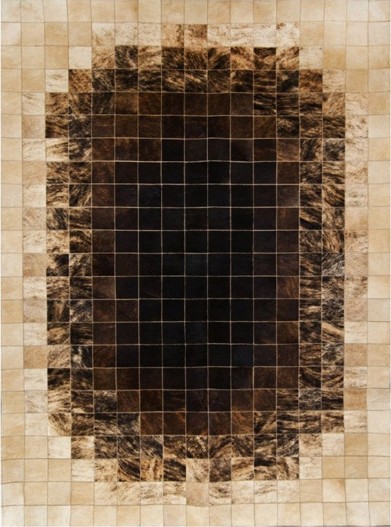 Сиыр терісінен кілем Mosaic col.7 | Өлшемі: 170 x 230 см
