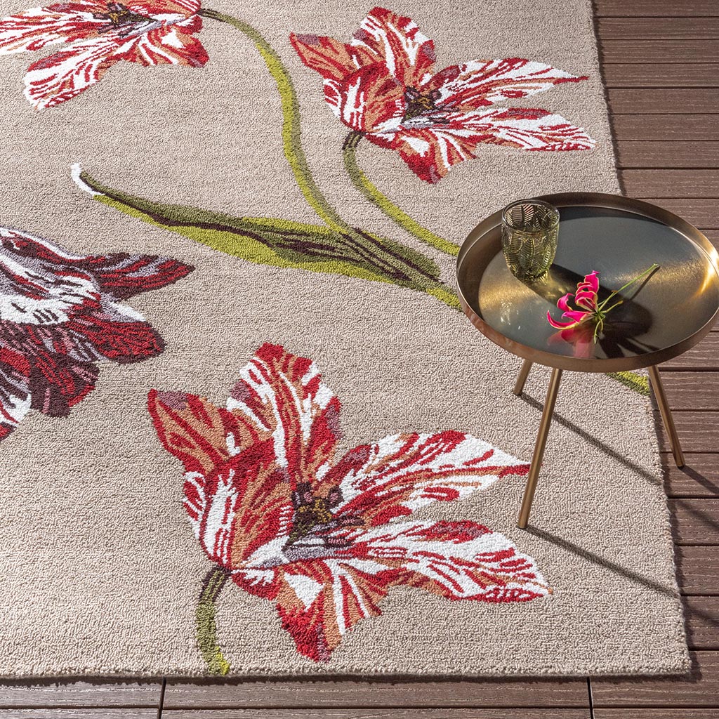 Ковер уличный Botanical Tulip Beige / Red | Размер: 250 x 350 см