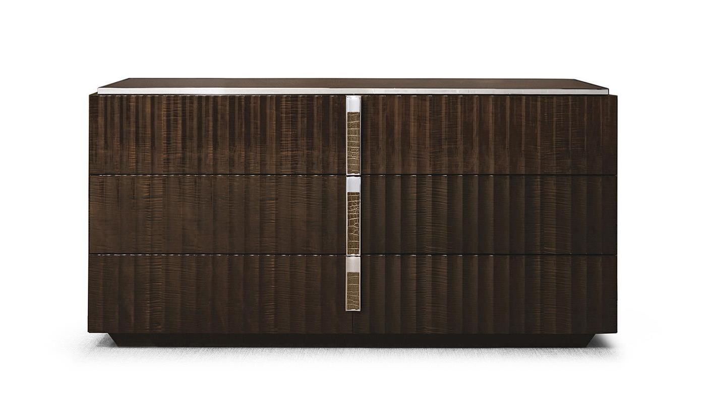 Комод с кожей и деревом Wood Leather Dresser