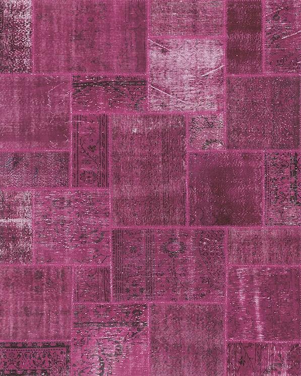 Пэчворк стиліндегі кілем Fuchsia түсте | Өлшемі: 250 x 300 см