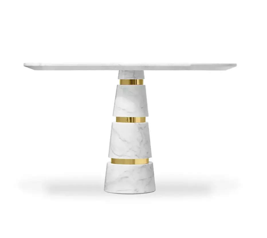 Обеденный стол из мрамора Carrara Avalanche
