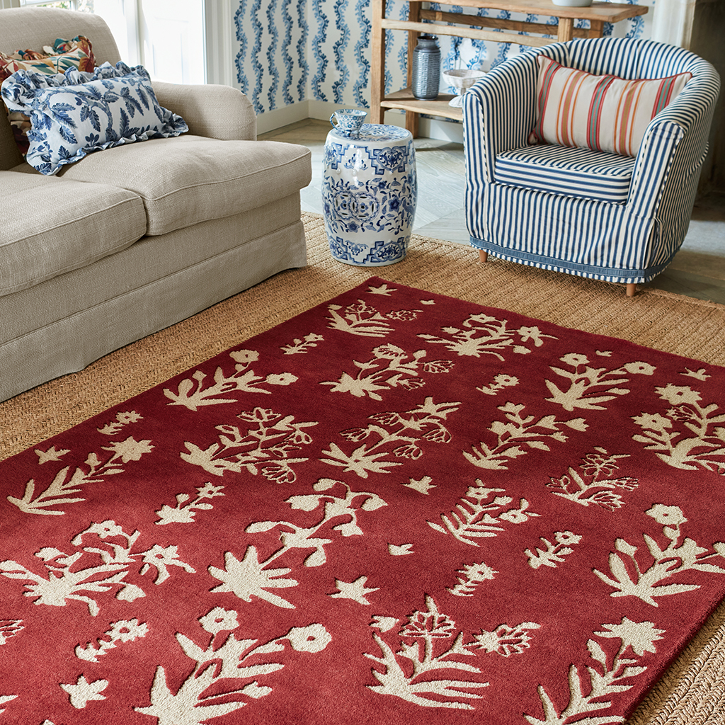 Жүн кілем Woodland Glade Damson Red 146800 | Өлшемі: 250 x 350 см