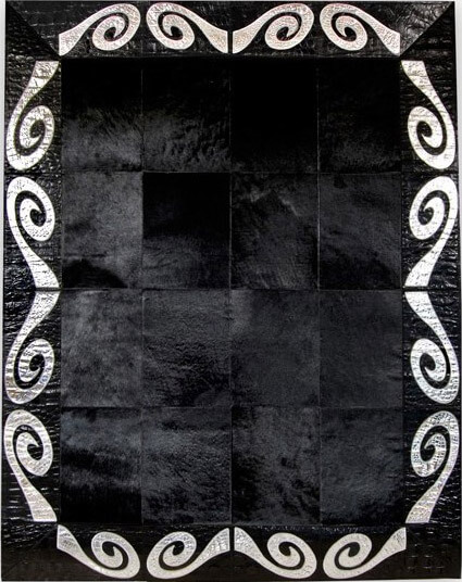 Ковер из коровьей шкуры Black & Silver | Размер: 250 x 360 см