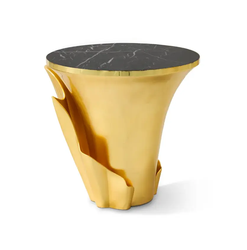 Приставной стол с отделкой золотым листом Solstice