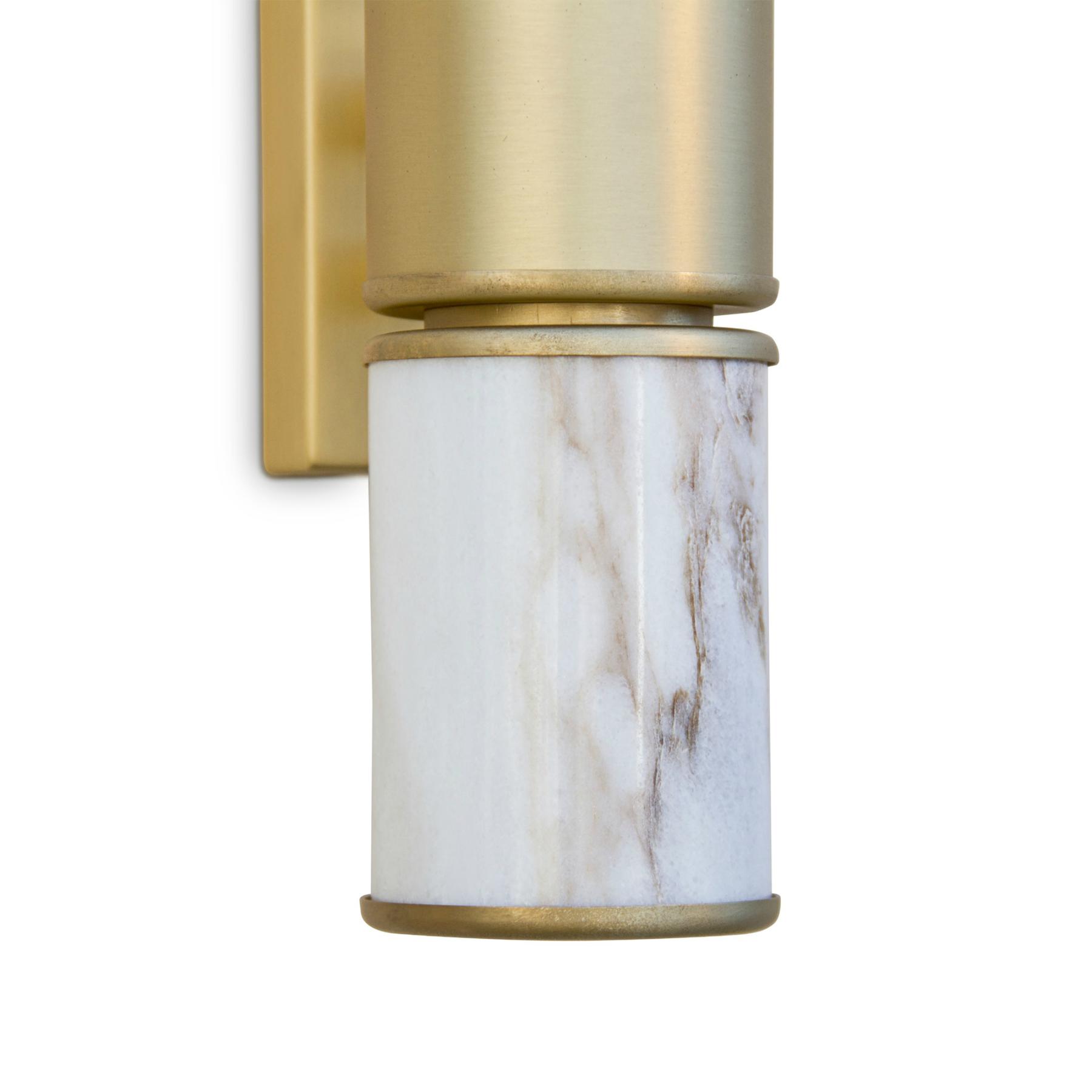 Настенное бра из латуни и мрамора Brass Cylinder