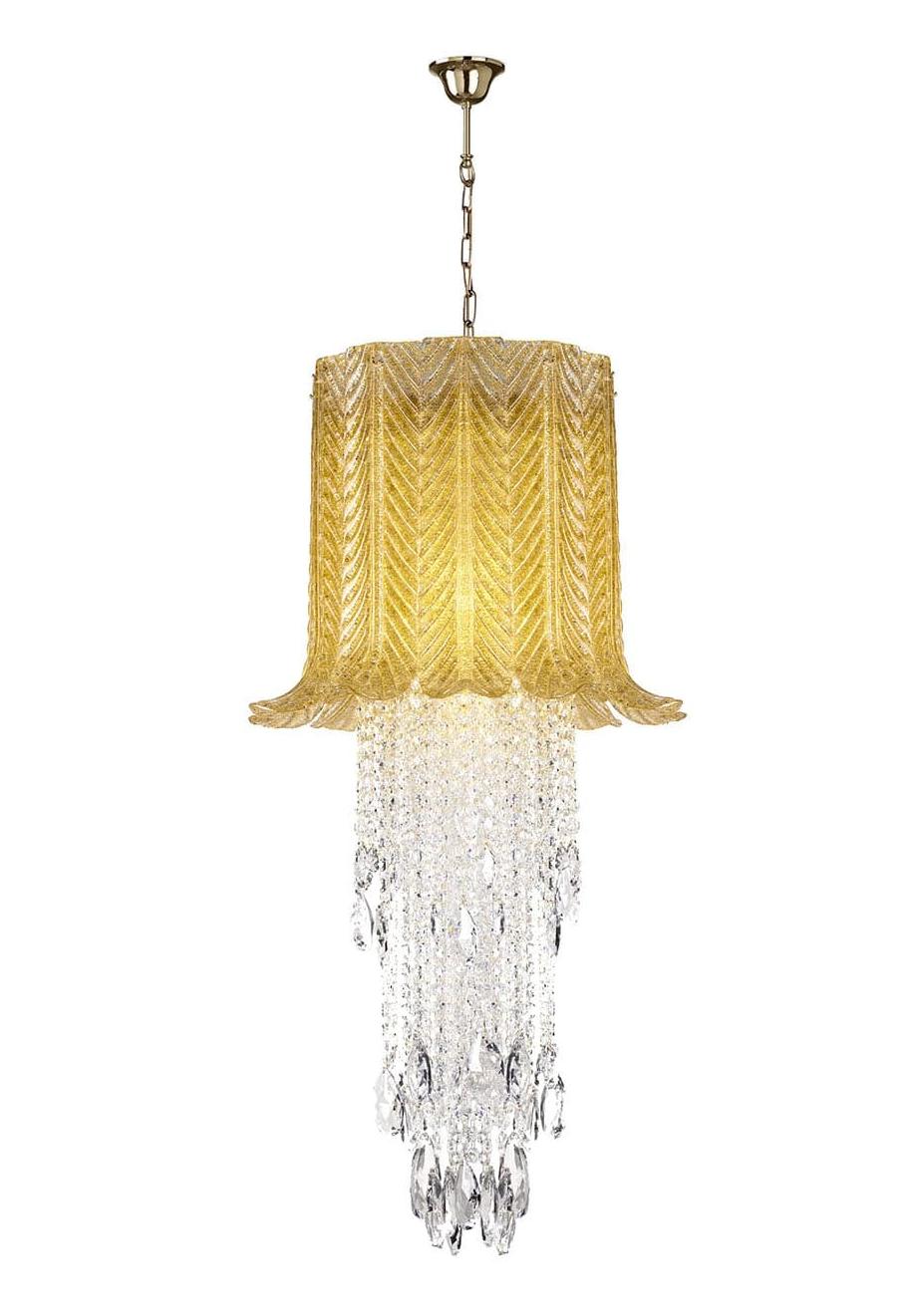Люстра с листьями из стекла Murano