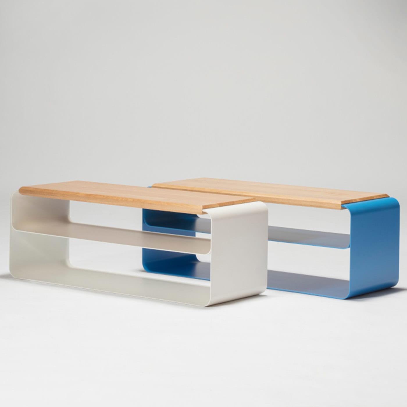 Дизайнерская банкетка из дерева и металла (вариант 2) - 2