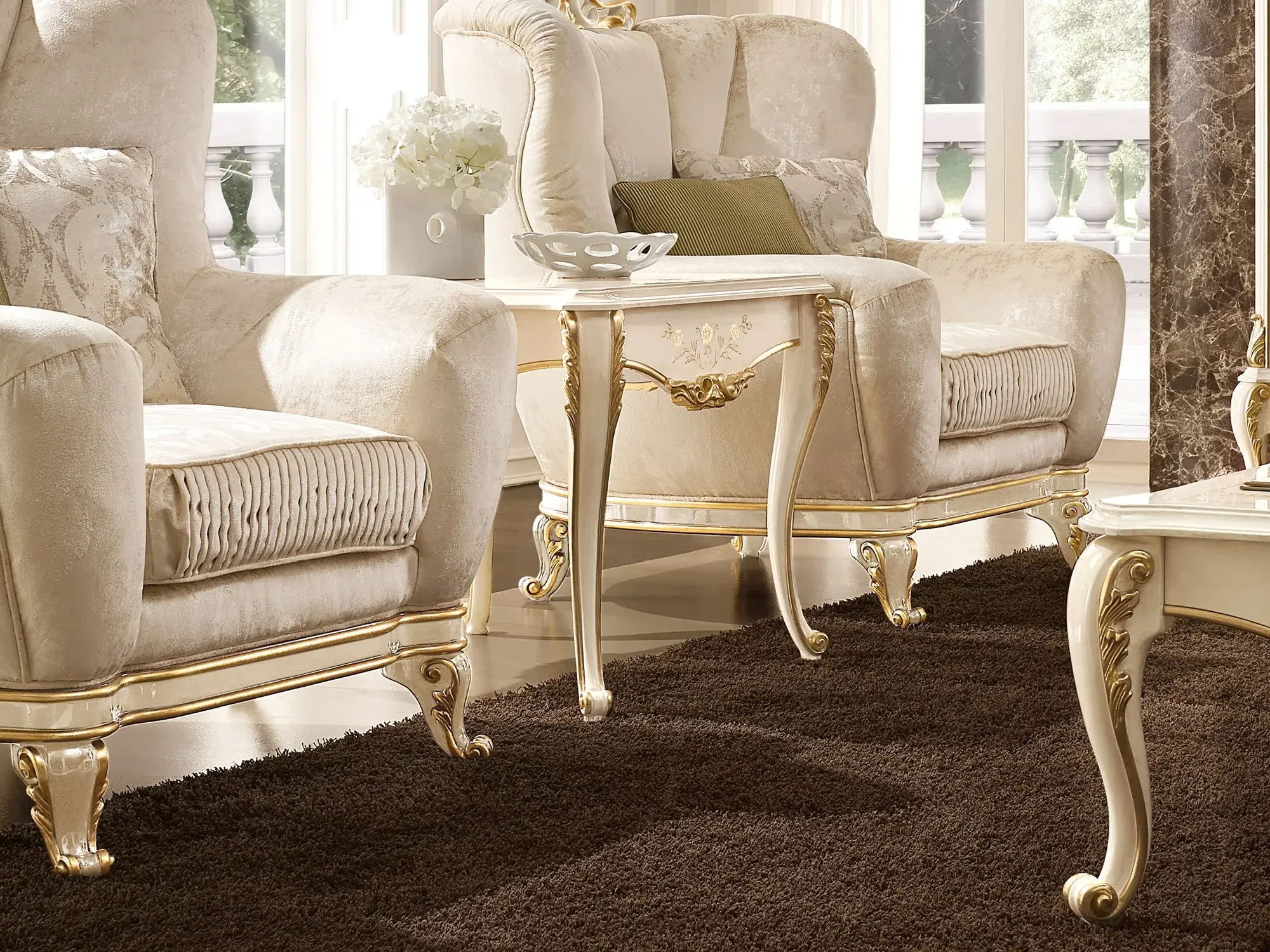 Жанама үстел Italian Ivory/Gold