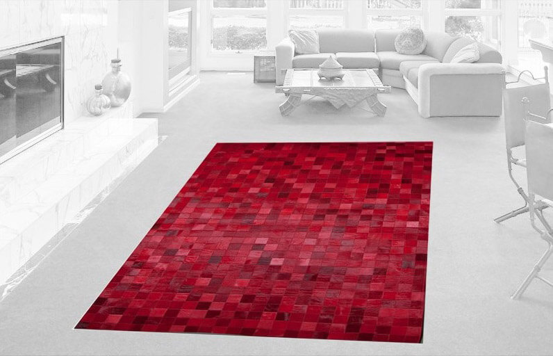 Ковер из коровьей шкуры Mosaic Red | Размер: 200 × 300 см