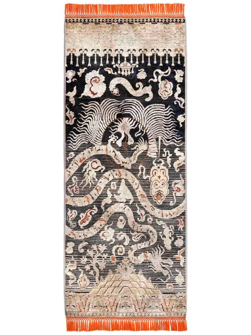 Қолмен жасалған кілем Dragon | Өлшемі: 160 x 365 см