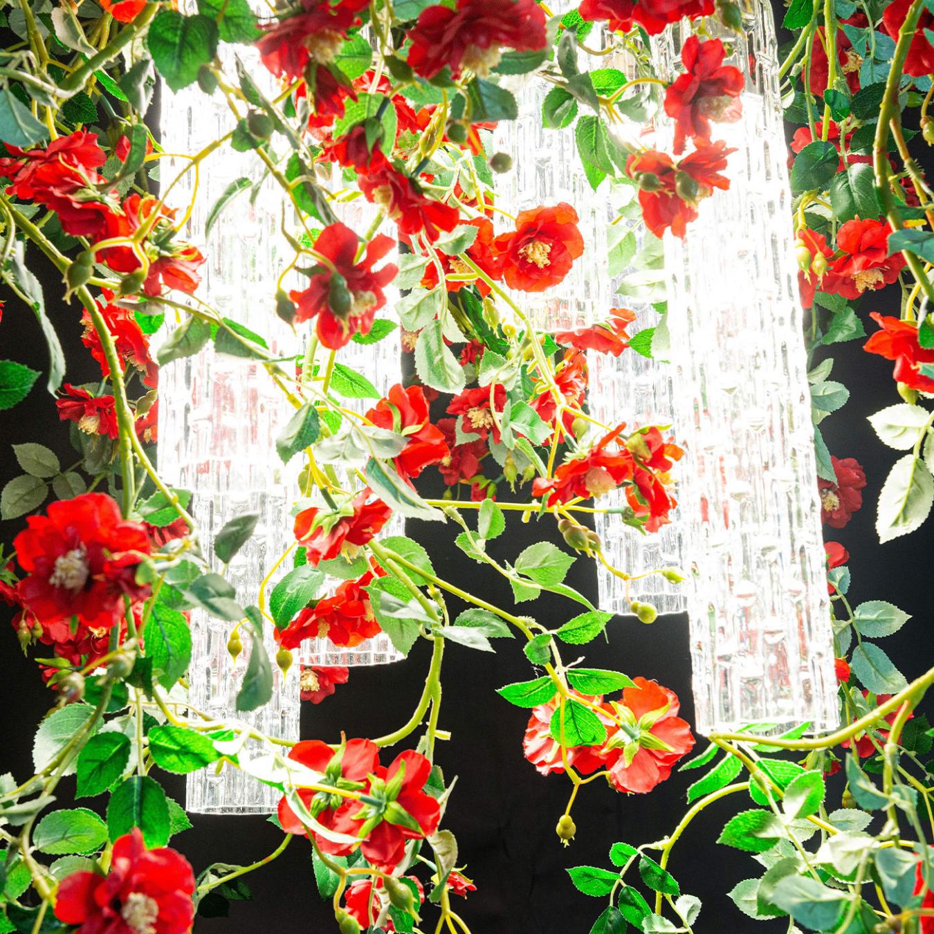 Квадратная люстра Red Roses